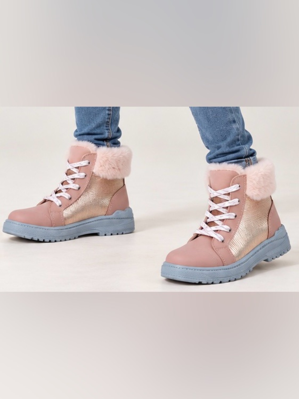 OshKosh Girls 8C Pink Fur-Lined Ankle Boots NWOT